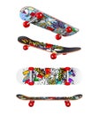 Skateboard Pattern Realistic SEt Royalty Free Stock Photo