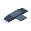 Skateboard ramp icon, isometric style