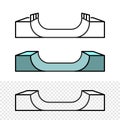 Skateboard ramp illustration. Side view skate park construction.