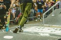 Skateboard rider in action in the competition in urban city Royalty Free Stock Photo