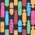 Skateboard Seamless Pattern Background