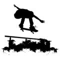 Silhouette skateboard on white background Royalty Free Stock Photo