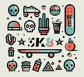 SK8, Skateboard subculture design elements