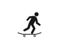 Skateboard, skateboarder icon. Vector illustration, flat design