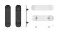 Skateboard template. Realistic black and white skateboard mockup. Vector illustration isolated on white background Royalty Free Stock Photo