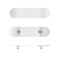 Skateboard template. Realistic skateboard mockup. Vector illustration isolated on white Royalty Free Stock Photo