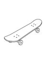 Skateboard toys black and white lineart drawing illustration. Hand drawn coloring pages lineart illustration in black and white