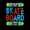 Skateboard typography t shirt mock up