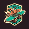 Skateboard vintage color logo