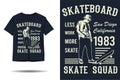 Skateboard less work more skate silhouette t shirt design