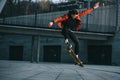 skateboarder doing jump trick Royalty Free Stock Photo