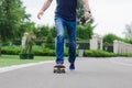 Skateboarder doing a skateboard trick Royalty Free Stock Photo