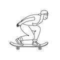 Skateboarder girl sketch