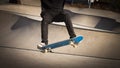 Skateboarder grinding in skate-park Royalty Free Stock Photo