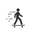 Skateboarder icon illustration isolated on a white background Royalty Free Stock Photo