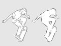 Skateboarder jumping, vector illustration