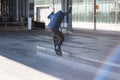 Skateboarder on new york streets