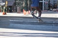 Skateboarder on new york streets