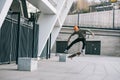 skateboarder performing jump trick