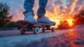 Skateboarder performing a trick Royalty Free Stock Photo