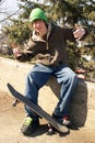 Skateboarder Pose Royalty Free Stock Photo