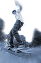 Skateboarder on rail Royalty Free Stock Photo