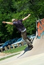 Skateboarder Riding Skate Ramp Royalty Free Stock Photo