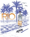 Skateboarder in Rio