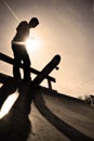 Skateboarder Silhouette Royalty Free Stock Photo