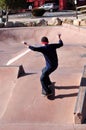 Skateboarder in skate park