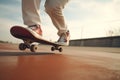 Skateboarder skateboarders legs performing jumping trick young skater guy action freestyle skateboarding practice jump