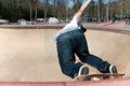 Skateboarder Skating the Bowl Royalty Free Stock Photo