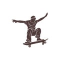 Skateboarder vector illustration design. Skateboarder logo design Template Royalty Free Stock Photo