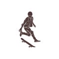 Skateboarder vector illustration design. Skateboarder logo design Template Royalty Free Stock Photo