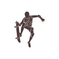 Skateboarder vector illustration design. Skateboarder logo design Template Royalty Free Stock Photo