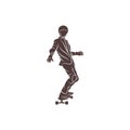 Skateboarder vector illustration design. Skateboarder logo design Template Royalty Free Stock Photo