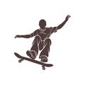 Skateboarder vector illustration design. Skateboarder logo design Template Royalty Free Stock Photo