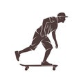 Skateboarder vector illustration design. Skateboarder logo design Template Royalty Free Stock Photo