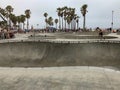 Skateboarder at Venice Beach skate park pool Royalty Free Stock Photo