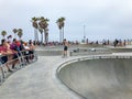 Skateboarder at Venice Beach skate park pool Royalty Free Stock Photo