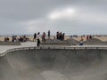 Skateboarder at Venice Beach skate park pool Royalty Free Stock Photo