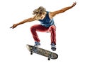 Skateboarder young teenager man isolated Royalty Free Stock Photo