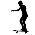 Skateboarders silhouette. Vector illustration. Royalty Free Stock Photo