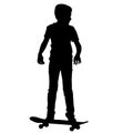 Skateboarders silhouette. Vector illustration. Royalty Free Stock Photo