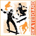 Skateboarders - vector set of extreme sport