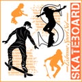 Skateboarders - vector set of extreme sport