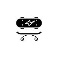 Skateboarding black icon concept. Skateboarding flat vector symbol, sign, illustration.