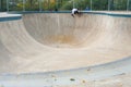 Skateboarding in a bowl in New York City