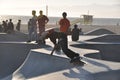 Skateboarding in counterlight Royalty Free Stock Photo