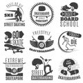 Skateboarding Emblem Or Label Set